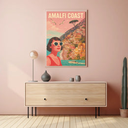 Amalfi Coast Vintage Travel Poster Wall Art Decor Print