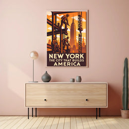 New York The City That Builds America Poster PosterGoat