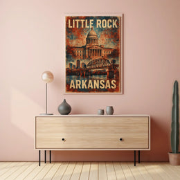 Little Rock Arkansas Skyline Minimalist Travel Poster