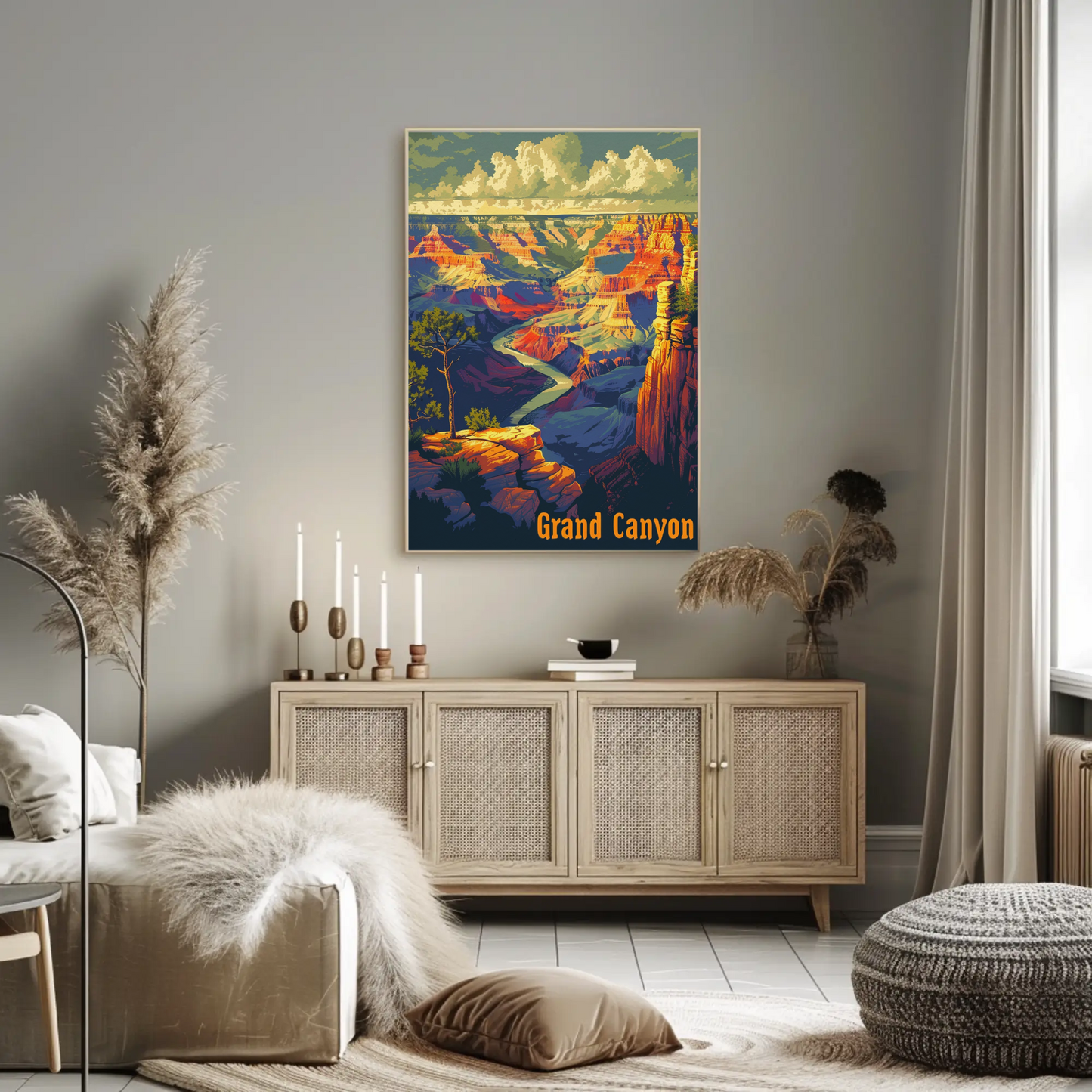 Grand Canyon River Valley View Travel Poster