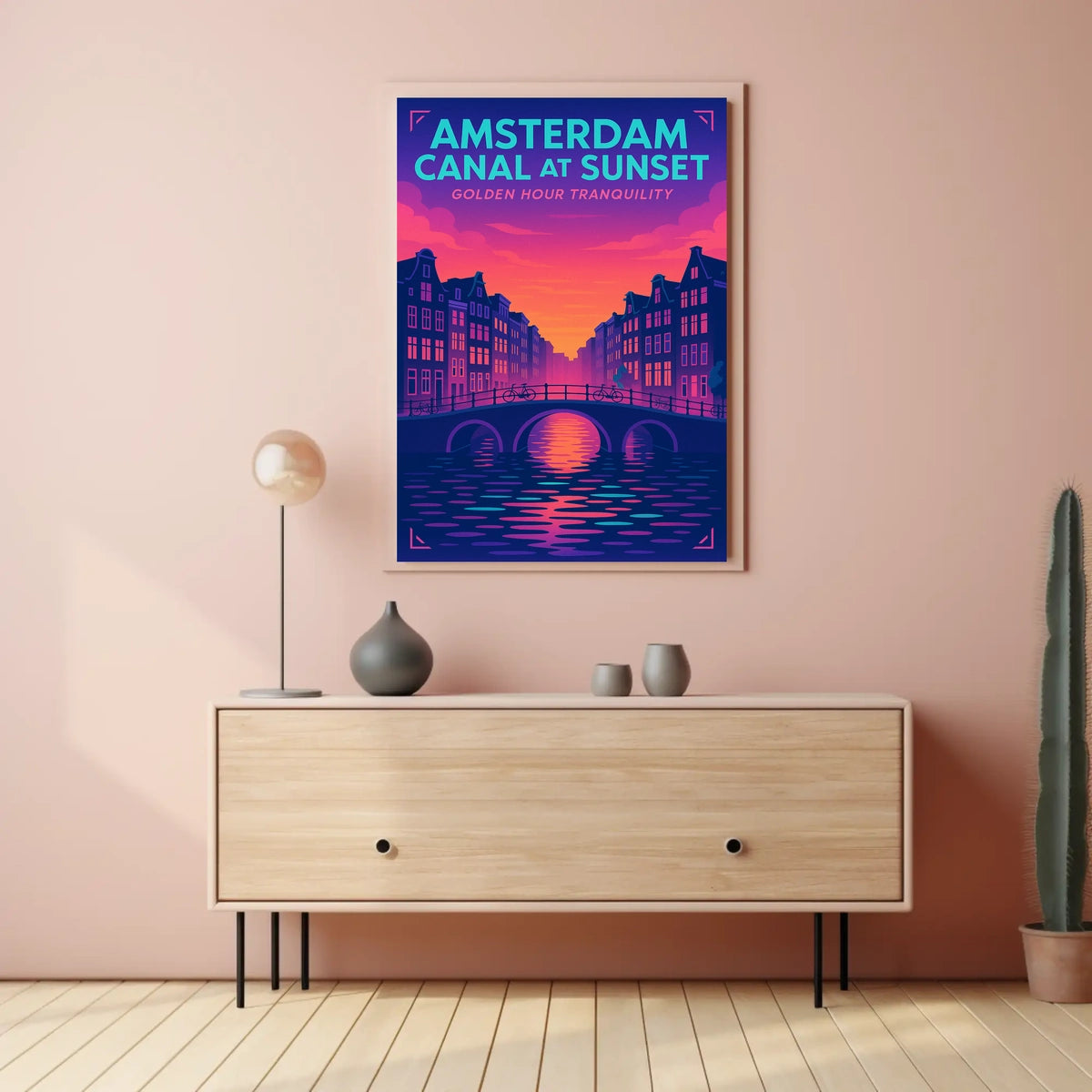 Amsterdam Canal At Sunset Poster