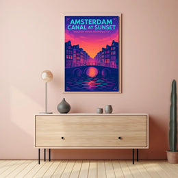 Amsterdam Canal At Sunset Poster