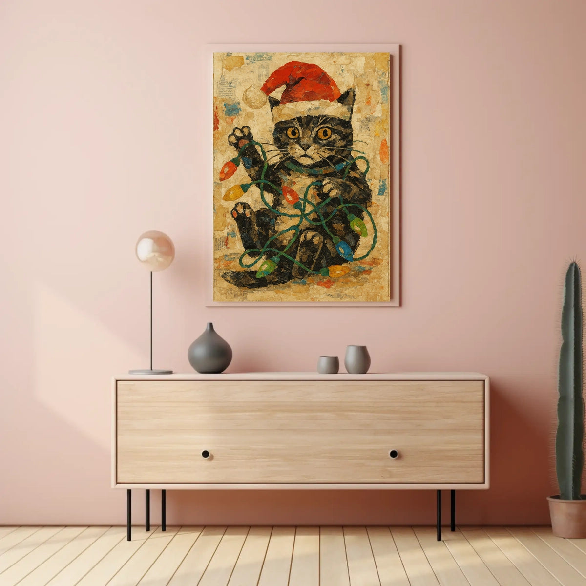 Festive Feline Chaos Poster