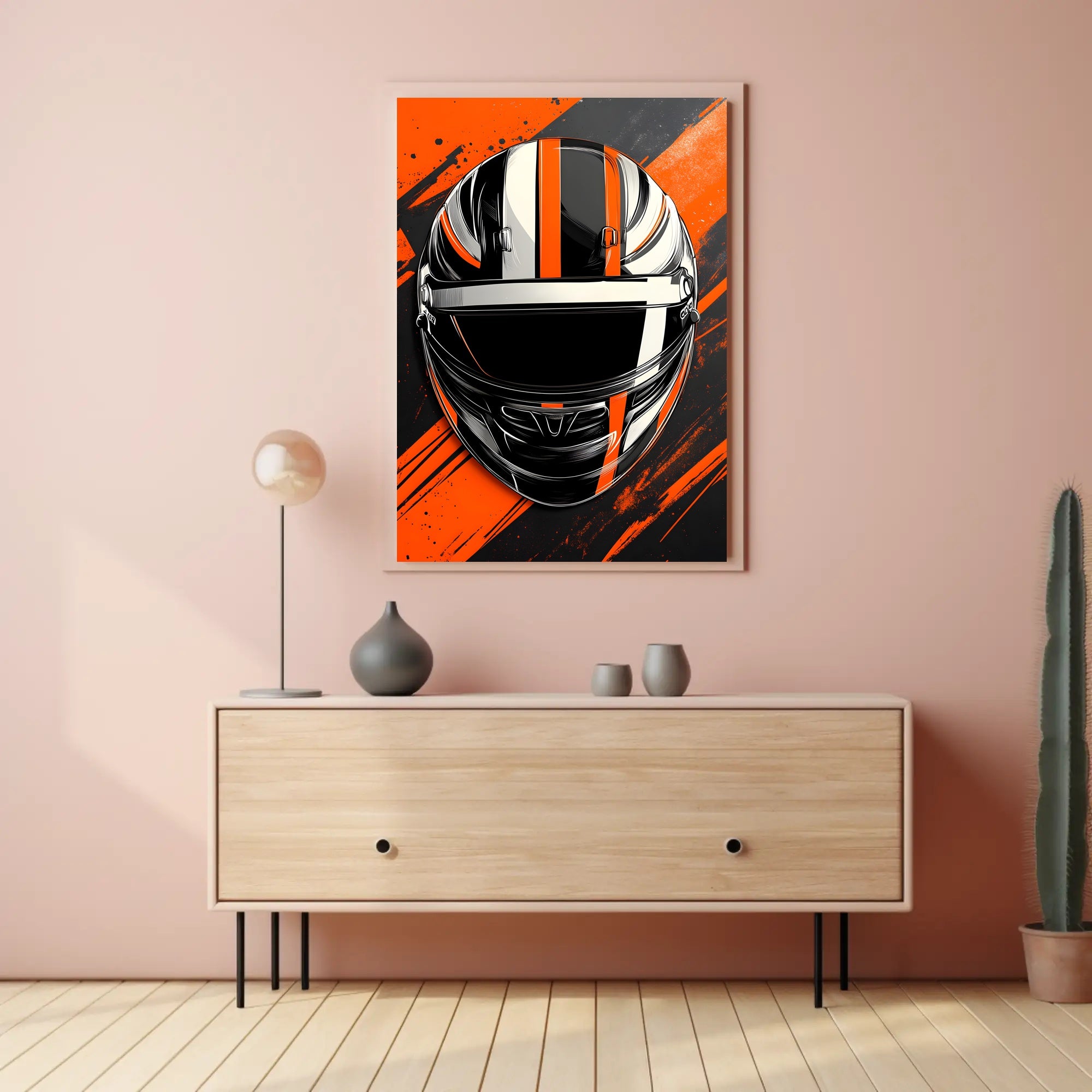 Racing Helmet Dynamic Design Sports Poster