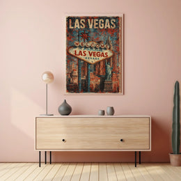 Las Vegas Skyline Pop Art Decor Lovers Poster