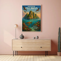 Palawan Travel Poster Vintage Island Wall Art