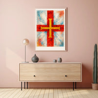 Abstract Cross In Watercolor Abstract Poster
