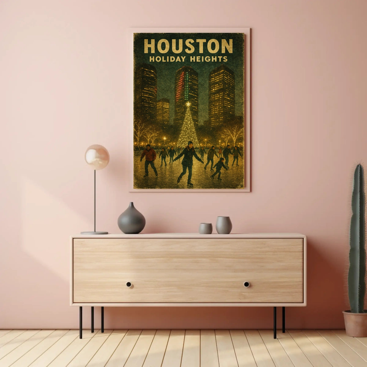 Houston Holiday Heights Poster