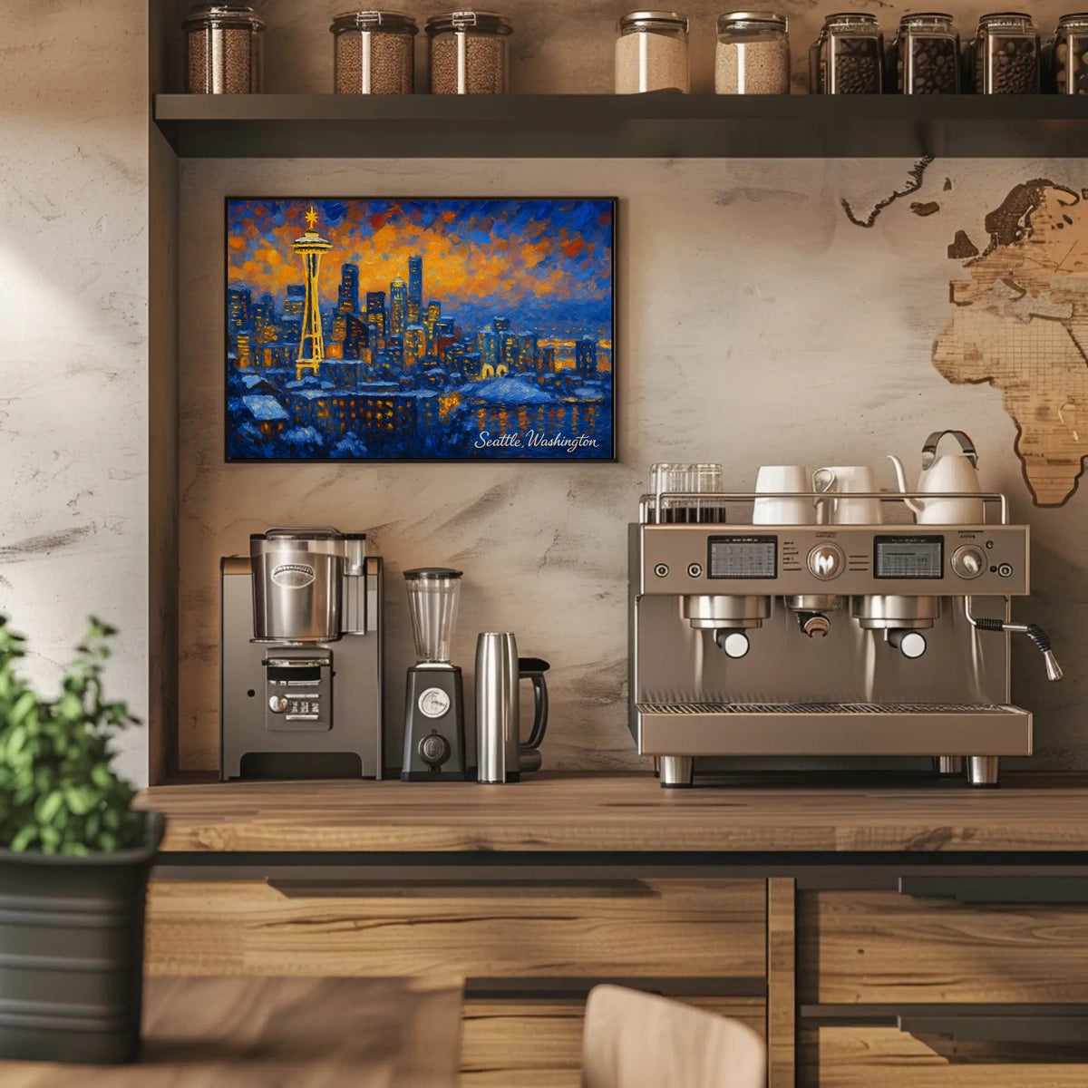Seattle Skyline at Dusk Poster