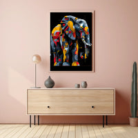 Geometric Elephant Art Poster