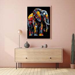 Geometric Elephant Art Poster