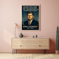 John F. Kennedy Inspirational Patriotic Quote Poster