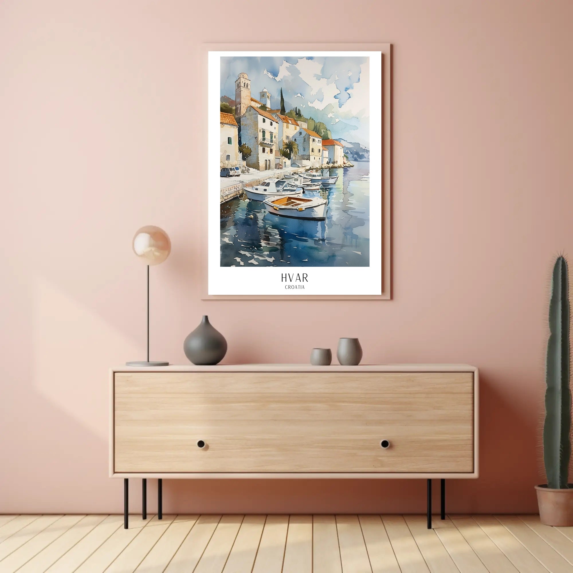 Scenic Harbor View of Hvar Croatia Travel Poster PosterGoat