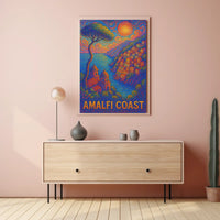 Amalfi Coast Poster Wall Art Coastal Scenic Print For Decor