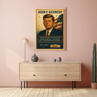 JFK Patriotic Vintage Poster with Inspirational Quote