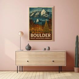 Boulder Rocky Mountain Sparkle Poster