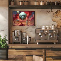 Surreal Dreamscape: Ethereal Floating Face Fantasy Poster