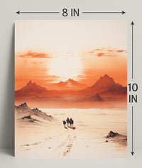Desert Journey At Sunset Poster