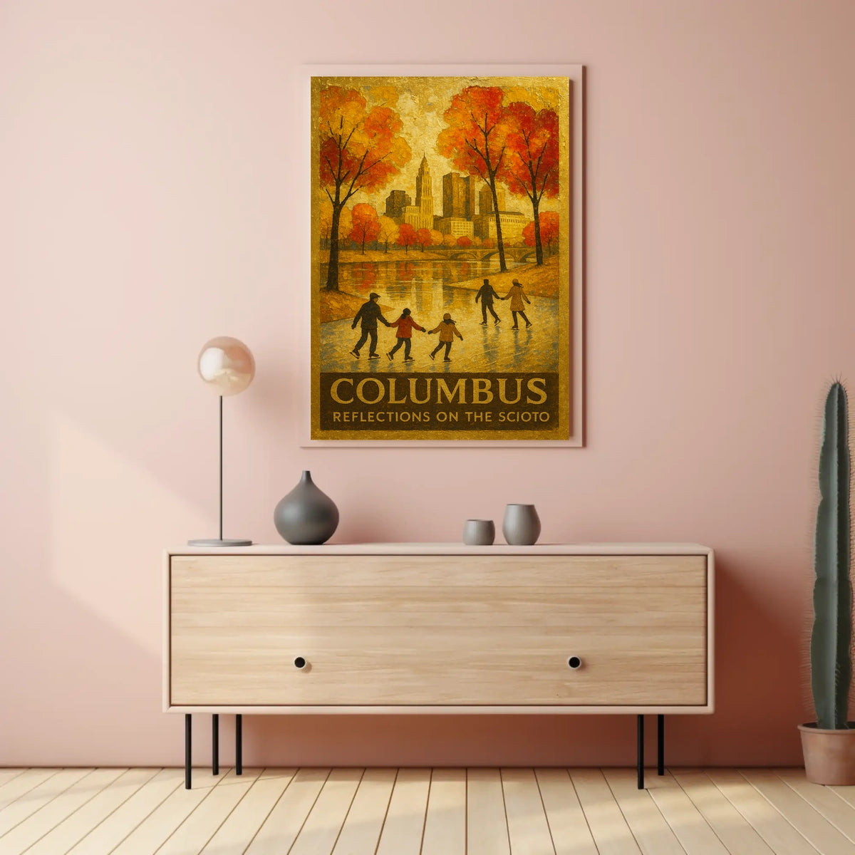 Columbus Reflections On The Scioto Poster