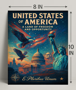 United States of America Land of Freedom and Opportunity Poster PosterGoat