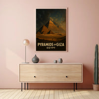 Giza Pyramids Egypt Travel Photorealism Heritage Architecture Iconic Monuments Majestic Desert Sky Poster