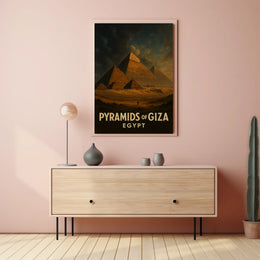 Giza Pyramids Egypt Travel Photorealism Heritage Architecture Iconic Monuments Majestic Desert Sky Poster