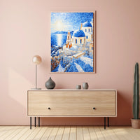 Santorini Sunset in Greece Travel Poster