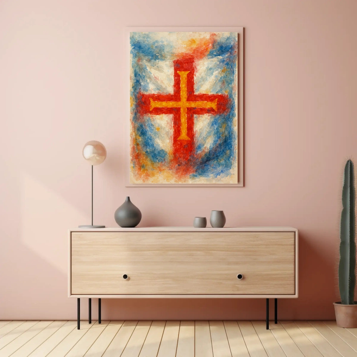 Abstract Cross in Watercolor Poster