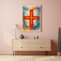Abstract Cross in Watercolor Poster