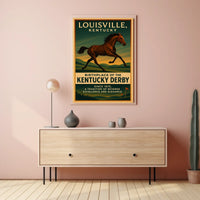 Kentucky Derby Vintage Horse Racing Poster Print