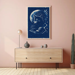 Moonlit Dj Wolf Poster