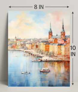 Serene Cityscape By The Water Poster