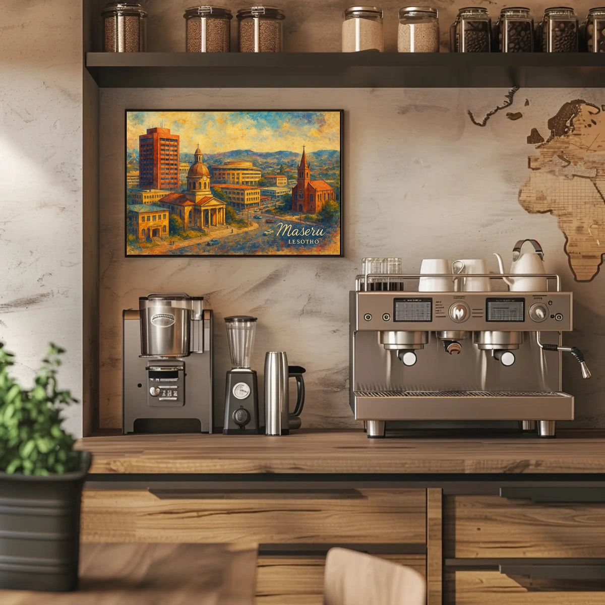 Maseru Cityscape Travel Minimalist Poster