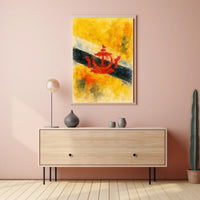 Brunei Flag Watercolor Art Poster