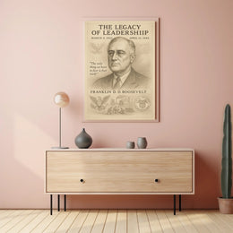 Franklin D Roosevelt 32nd President Sketch Poster Art Print PosterGoat