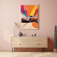 Luxury Sports Car Vibrant Abstract, Artistic, or Pop Culture Poster