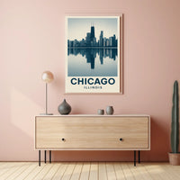 Chicago Skyline Reflection Poster