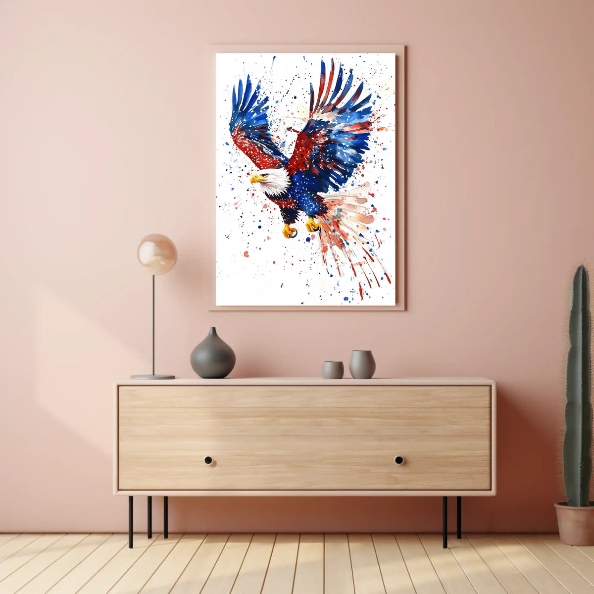 powerful bald eagle flying Poster