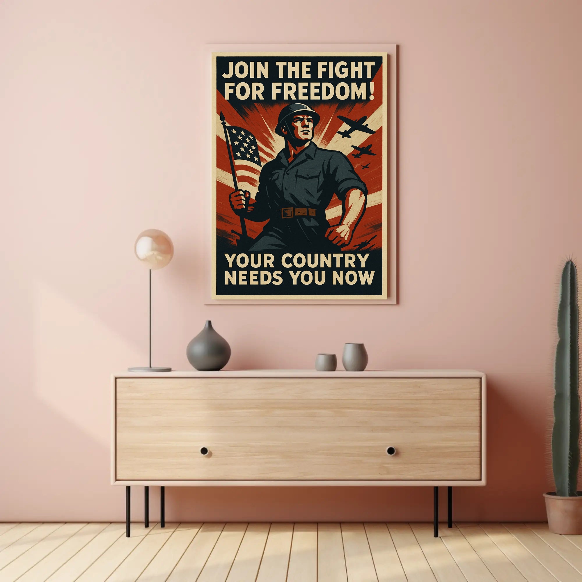 Patriotic Military Recruitment WWII Propaganda Poster PosterGoat