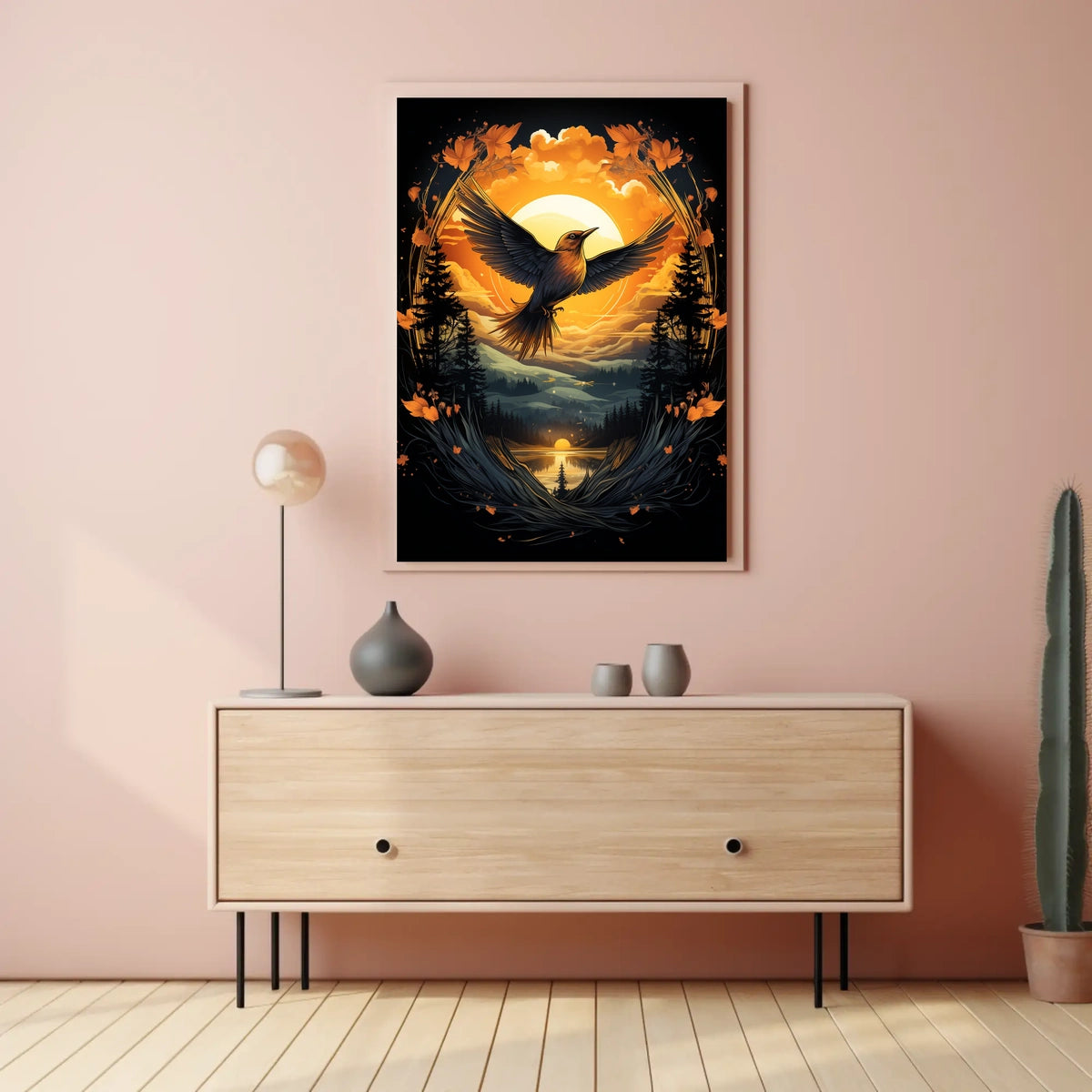 Flight At Sunset Poster