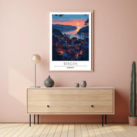 Bergen Sunset View Travel Poster