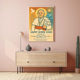 Saint John XXIII Vintage Religious Art Poster