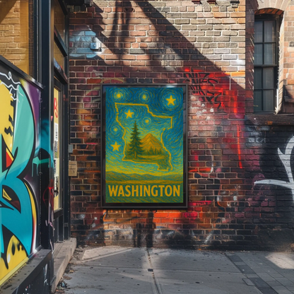 Washington Starry Night Poster