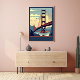 Iconic Bridge Illustration Poster