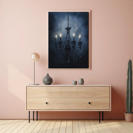 Vintage Chandelier Gothic Art Print Poster