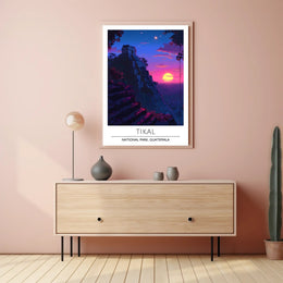 Tikal Temple Sunset Adventure National Park Poster