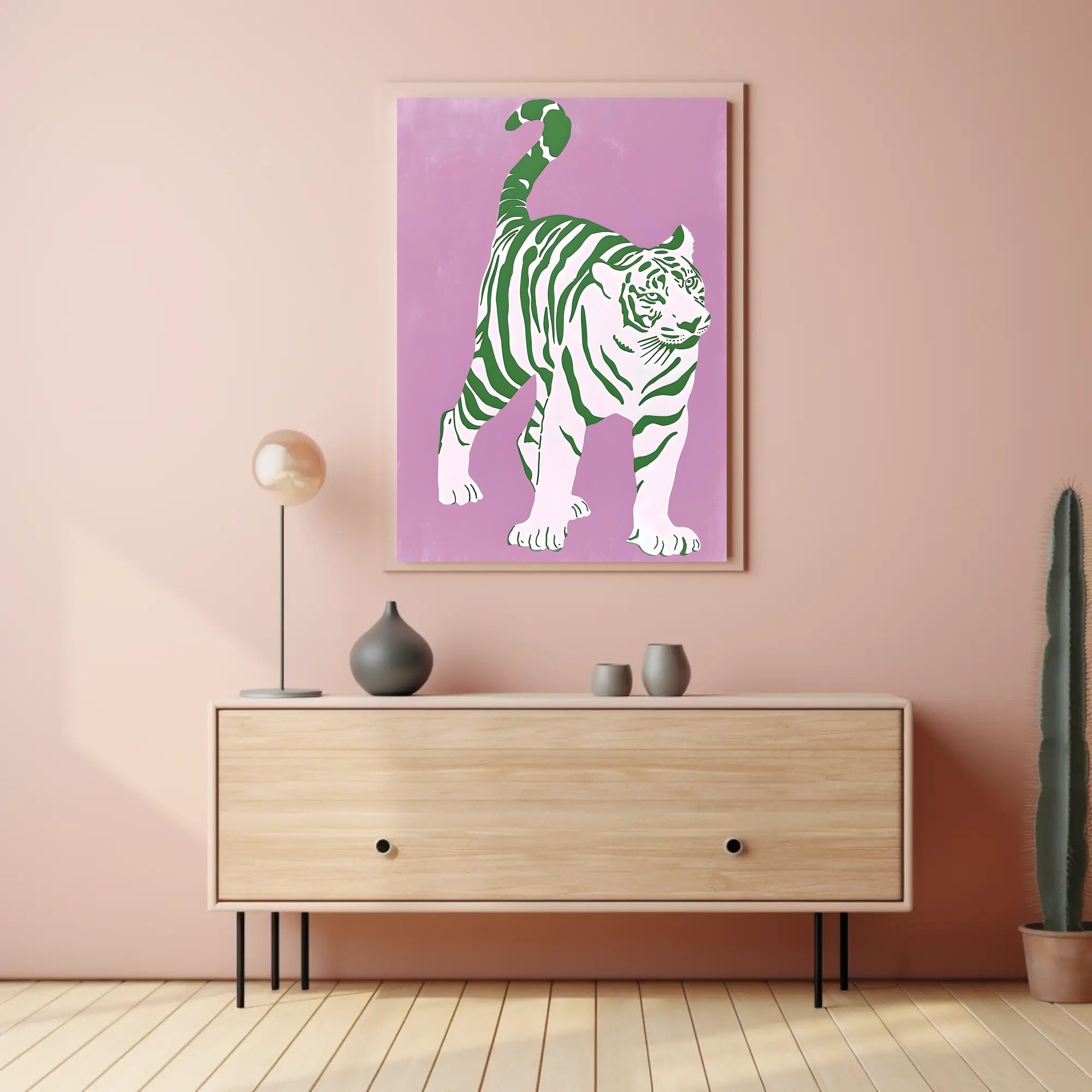 Green Striped Tiger Poster