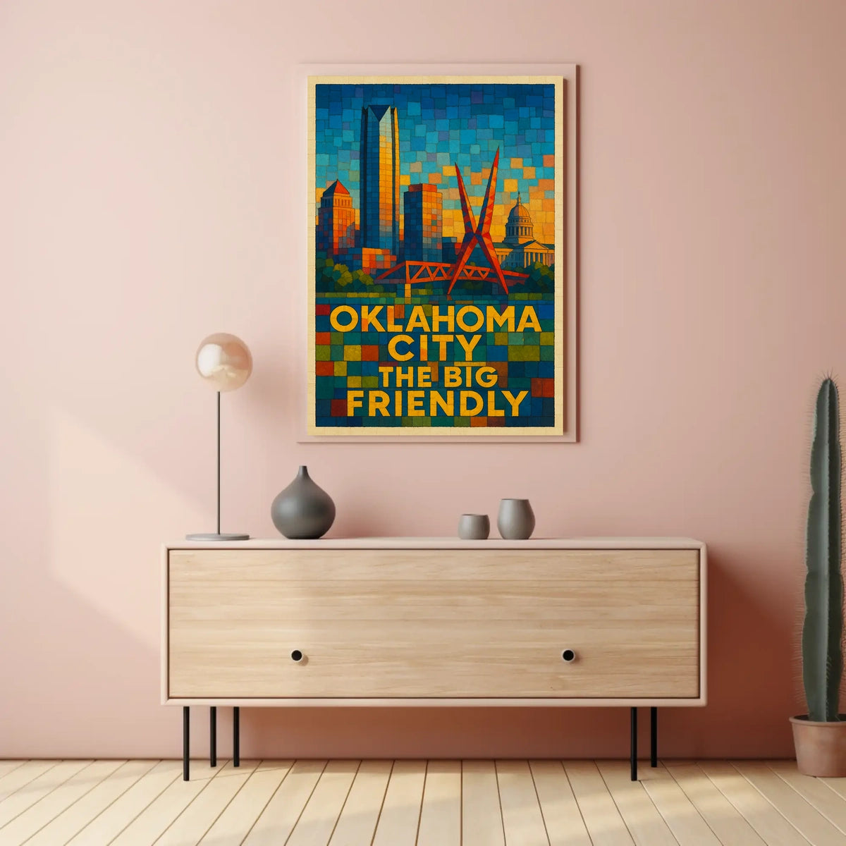 Oklahoma City The Big Friendly Poster Cityscape Wall Art