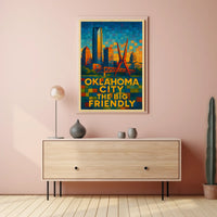 Oklahoma City The Big Friendly Poster Cityscape Wall Art