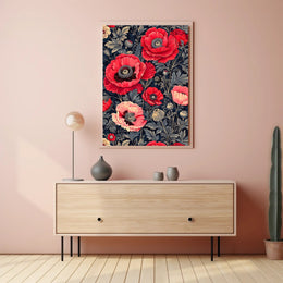 Elegant Red Poppies Artwork, Abstract or Artistic Poster